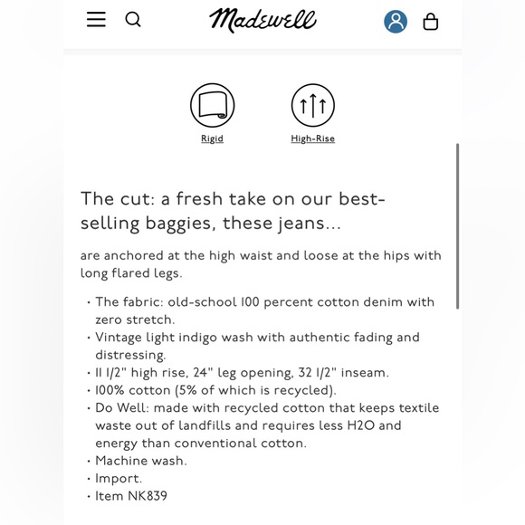 Madewell Baggy Flare Jeans - Picture 9 of 12